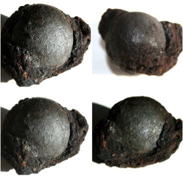 Figure 1. Musket balls found by metal detectorists (Image Copyright: W. Engelen).